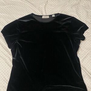 Elegant Black Velvet Women's Top